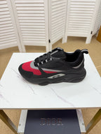 CD B22 Sneaker Black-red Mesh Calfskin 648069