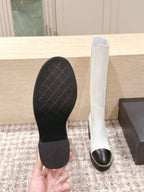 CC 25SS High Boot White Black Calfskin 431721