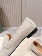 The Row 2025 Loafer Light Beige mix Black Suede 556141