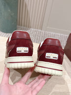 GG 26 Couple Sneakers Dark Red Beige Cowhide 630704