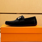 HM Men's Loafer Black Cowhide Embossed 709719