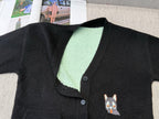 Loewe 2025 V-Neck Button-Up Cardigan Black Mix Colors Wool 331646