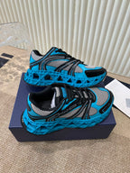 CD Sneaker B35 In Blue Mix White Black Calfskin And Fabric 113121