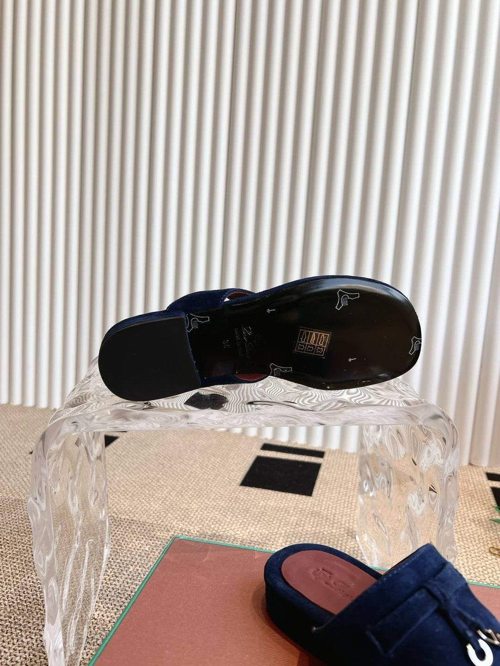 LP 25C Thong Slide Sandal Navy Blue Suede 208114