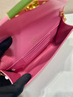 PRA Cross pattern envelope bag pink leather 341153