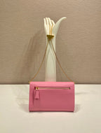 PRA Cross pattern envelope bag pink leather 341153