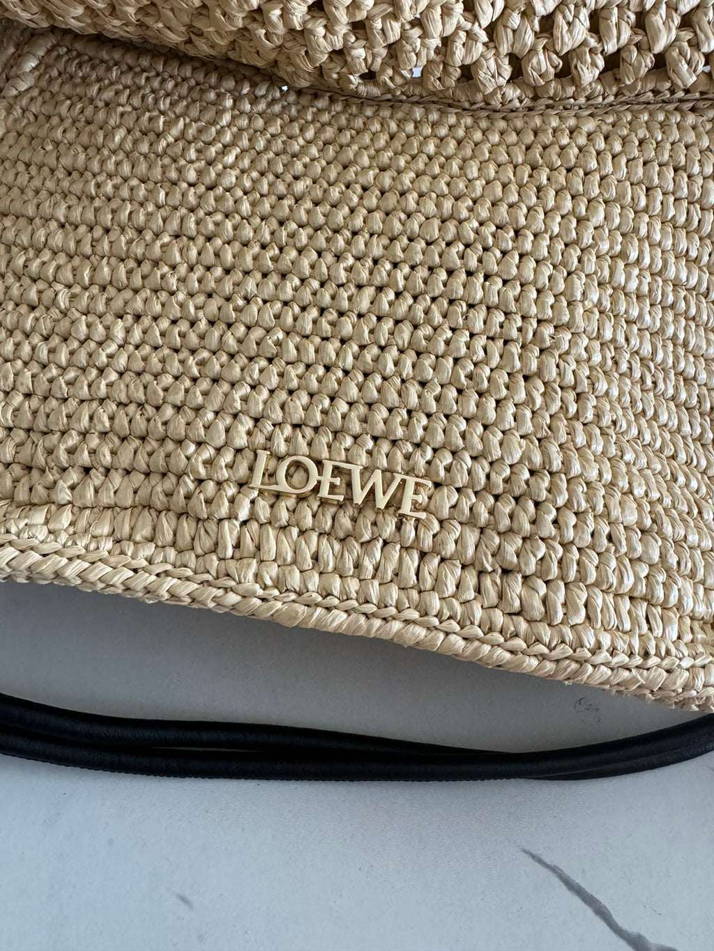 Loewe Ola Shoulder Bag 26 Beige Raffia 274681