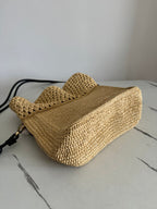 Loewe 2025 Ola 26 Bag Beige Black Raffia Calfskin 274681
