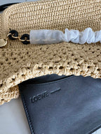 Loewe Ola Shoulder Bag 26 Beige Raffia 274681