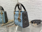 Lady Bag 17cm Celeste Blue Grey Lambskin