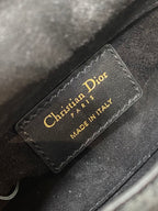 Lady Micro Bag 10cm Black Canvas Diamond Pearl