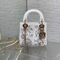 Lady Bag 17cm White Crocodile Leather