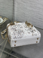 Lady Bag 17cm White Crocodile Leather