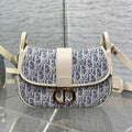 CD Montaigne classic monogram 25 blue white canvas jacquard