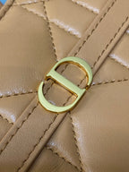 Dior 2025 Miss Caro Bag 18cm Tan Macrocannage Lambskin 272804