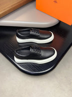 HM Men's Eveil Derby Shoe Black Tumbled Calfskin