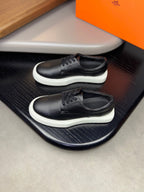 HM Men's Eveil Derby Shoe Black Tumbled Calfskin