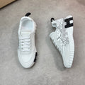 HM Men's Bouncing Sneaker White Black Calfskin Suede 696022