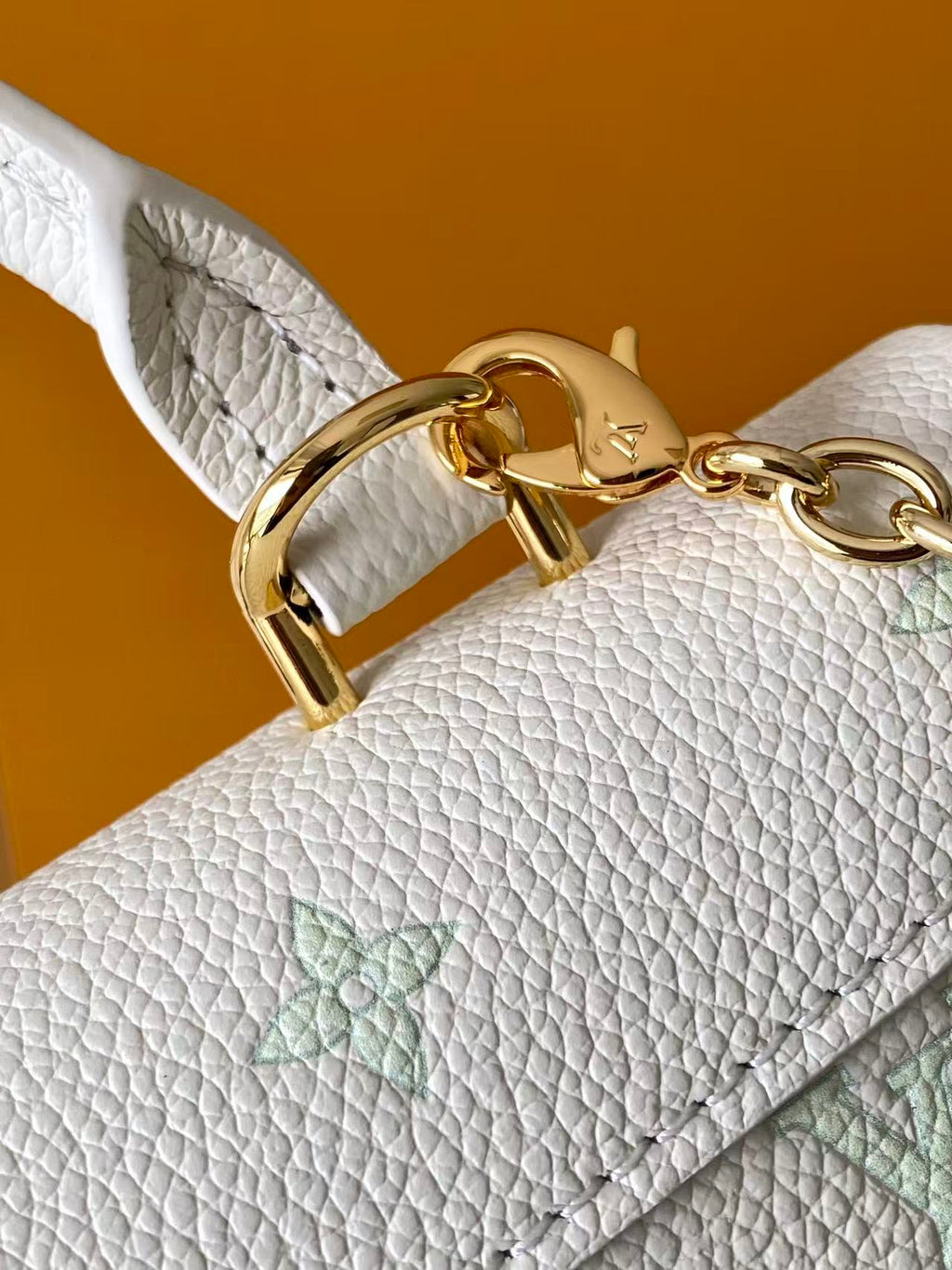 LV 2026 Nano Madeleine Handbag White Green Monogram Empreinte Leather 281411