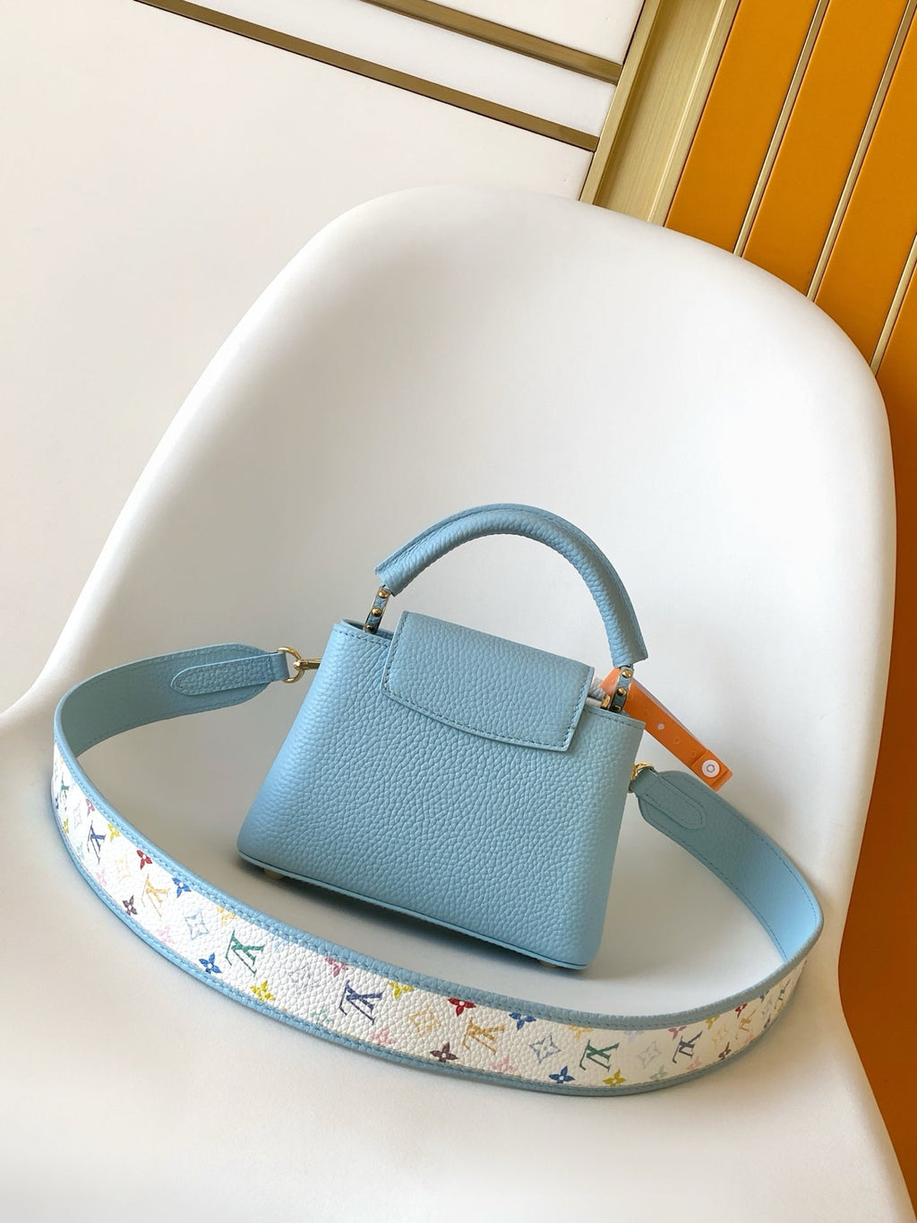 LV x TM 2026 Capucines Bag 27cm Blue Taurillon Cowhide Leather 281421