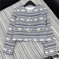 Celine 25 Jacket Blazer White With Black Stripes 301223