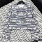 Celine 25 Jacket Blazer White With Black Stripes 301223