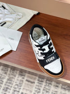 FENDI MATCH IN WHITE MIX BLACK AND BROWN CALFSKIN