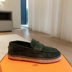 HM Trip Espadrille Olive Green Suede