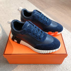 HM Men's 25 Sneaker Navy Blue Cowhide Suede 541322
