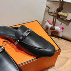 HM OZ Mule 25 Black Calfskin