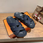 HM 25 Kazimir Sandal Two-tone Calfskin Canvas