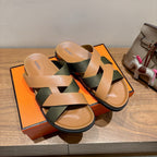 HM 25 Kazimir Sandal Two-tone Calfskin Canvas