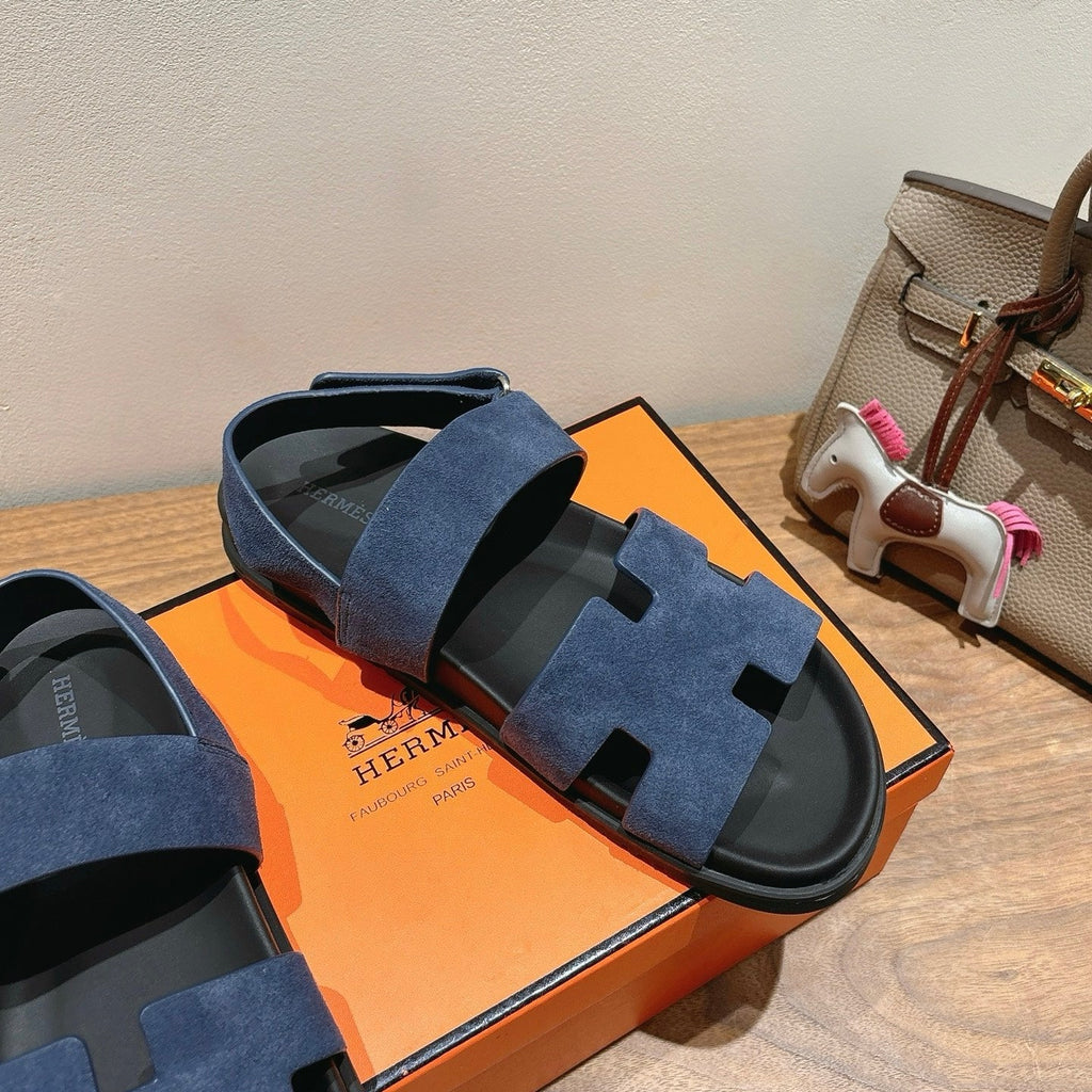 HM Men's 25 Chypre Sandals Blue Suede 651352