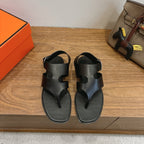 HM 26ss Thong Sandal Black Calfskin 638406