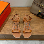 HM 26ss Sandals Camel Brown Genuine Leather 638534