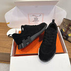 HM 26ss Sneakers Black Fabric Suede 638583