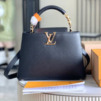 CAPUCINES BB 27 BLACK TAURILLON GOLD HARDWARE