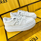 FENDI THICK-SOLDED SNEAKER IN WHITE LAMBSKIN
