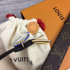 LV BLOOM 30MM BELT BLACK CALFSKIN GOLD HARDWARE