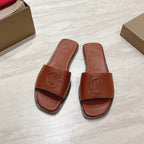 CL 25 Slippers Brown Top Layer High Gloss Calfskin 307502