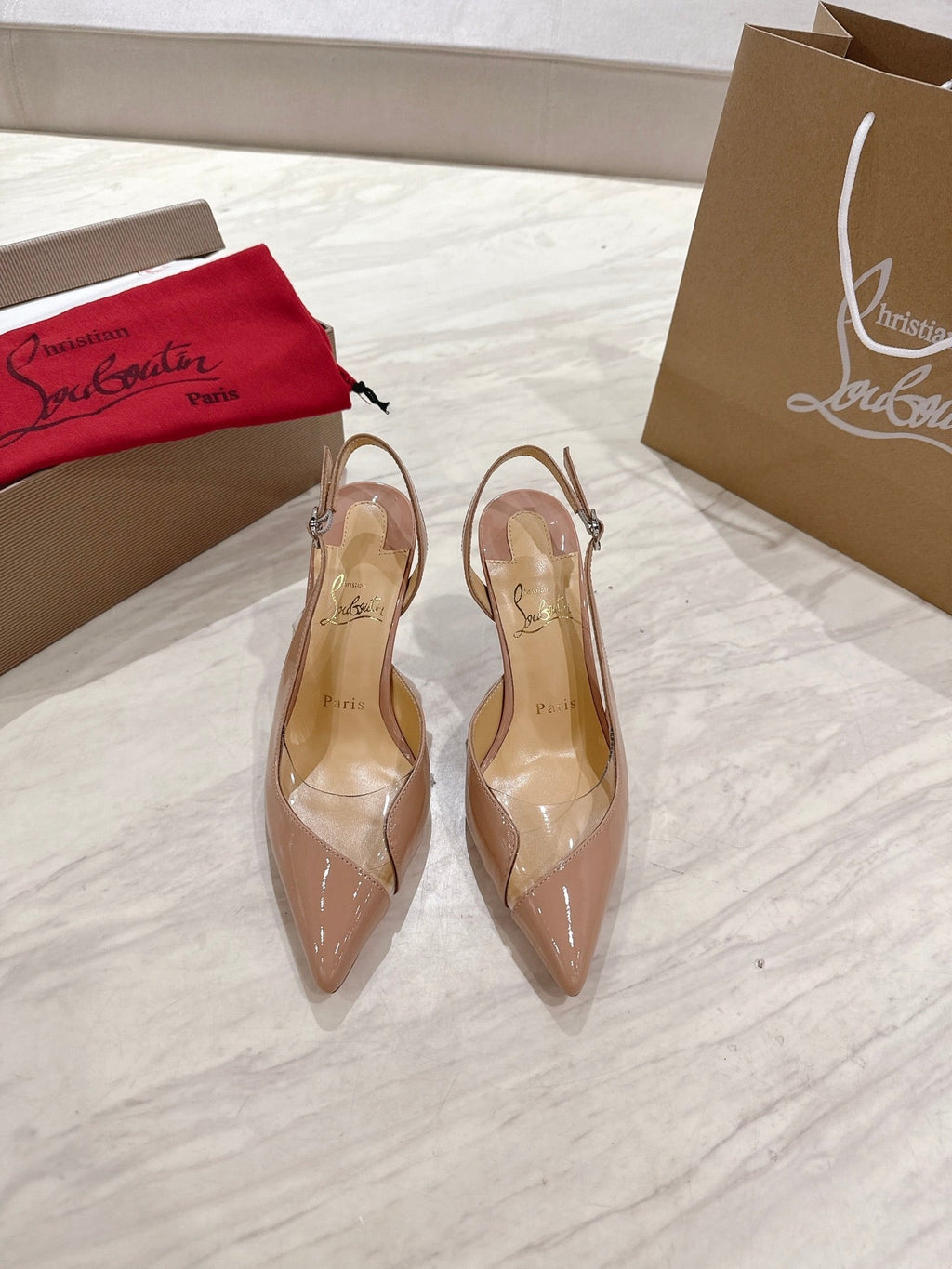 CL 25 Slingback Sandals Nude PVC Gloss Calfskin 307530
