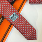 HM men red silk tie 574487
