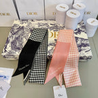 CD Twilly Mini Scarf 105cm Black Mulberry Silk 766722