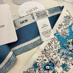 CD Twilly Mini Scarf 105cm Blue Mulberry Silk 941922