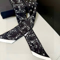 CC  Twilly Mini Star Scarf 120cm Black Mulberry Silk 945724