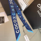 CC  Twilly Mini Scarf 120cm Dark Blue Mulberry Silk 949094