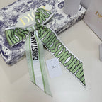 CD Twilly Mini Scarf 105cm Green Mulberry Silk 957051