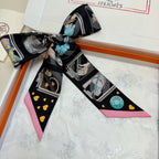 HM Twilly Mini Scarf 86CM Black Mulberry Silk 957159