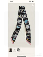 HM Twilly Mini Scarf 86CM Black Mulberry Silk 957159