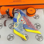 HM Twilly Mini Scarf 86CM Yellow Blue Mulberry Silk 965637